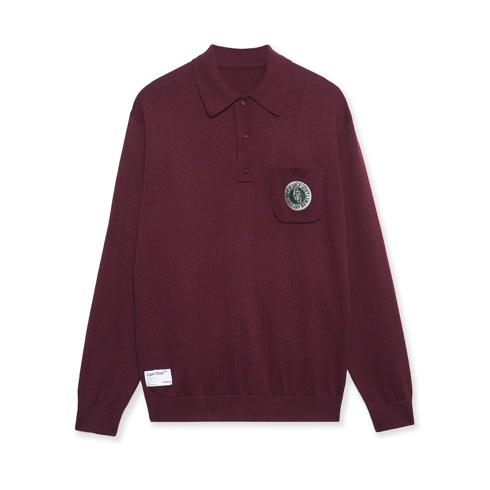 キャプテンズヘルム ゴルフ クラブ ジャガード ロングスリーブ ポロ