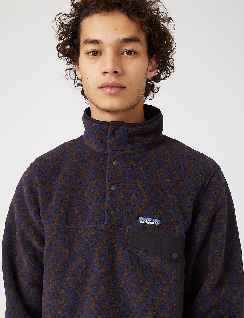 ☆Patagonia Patagonia Snap-Tフリースネイビー×グレー メンズL柴田