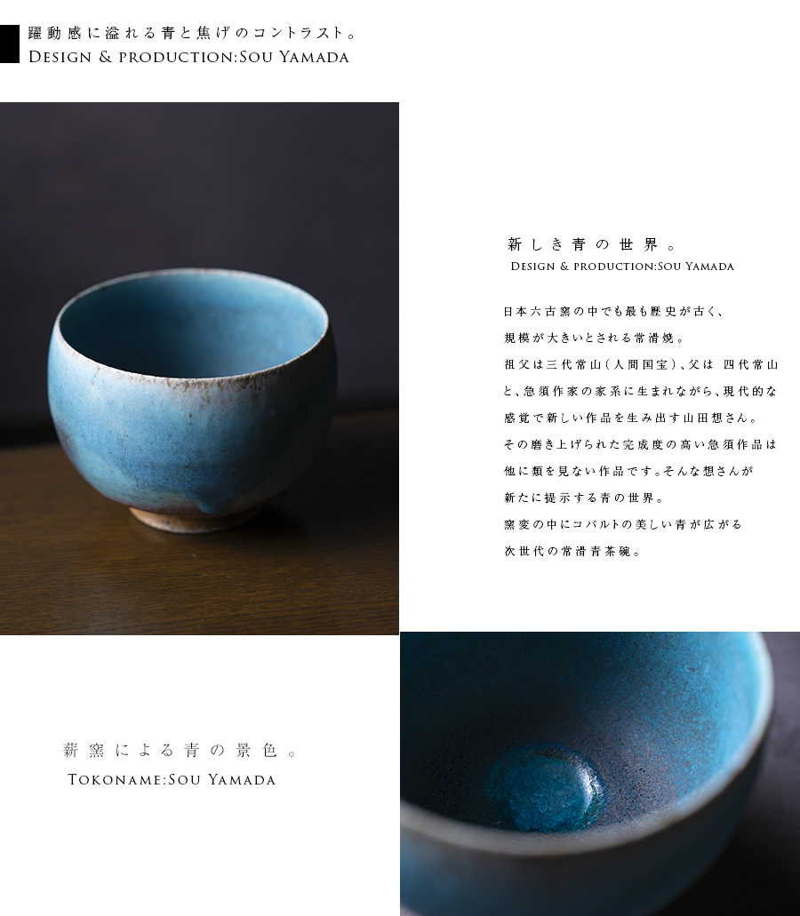共箱付】青茶碗 (SOY-441) 作家「山田想」