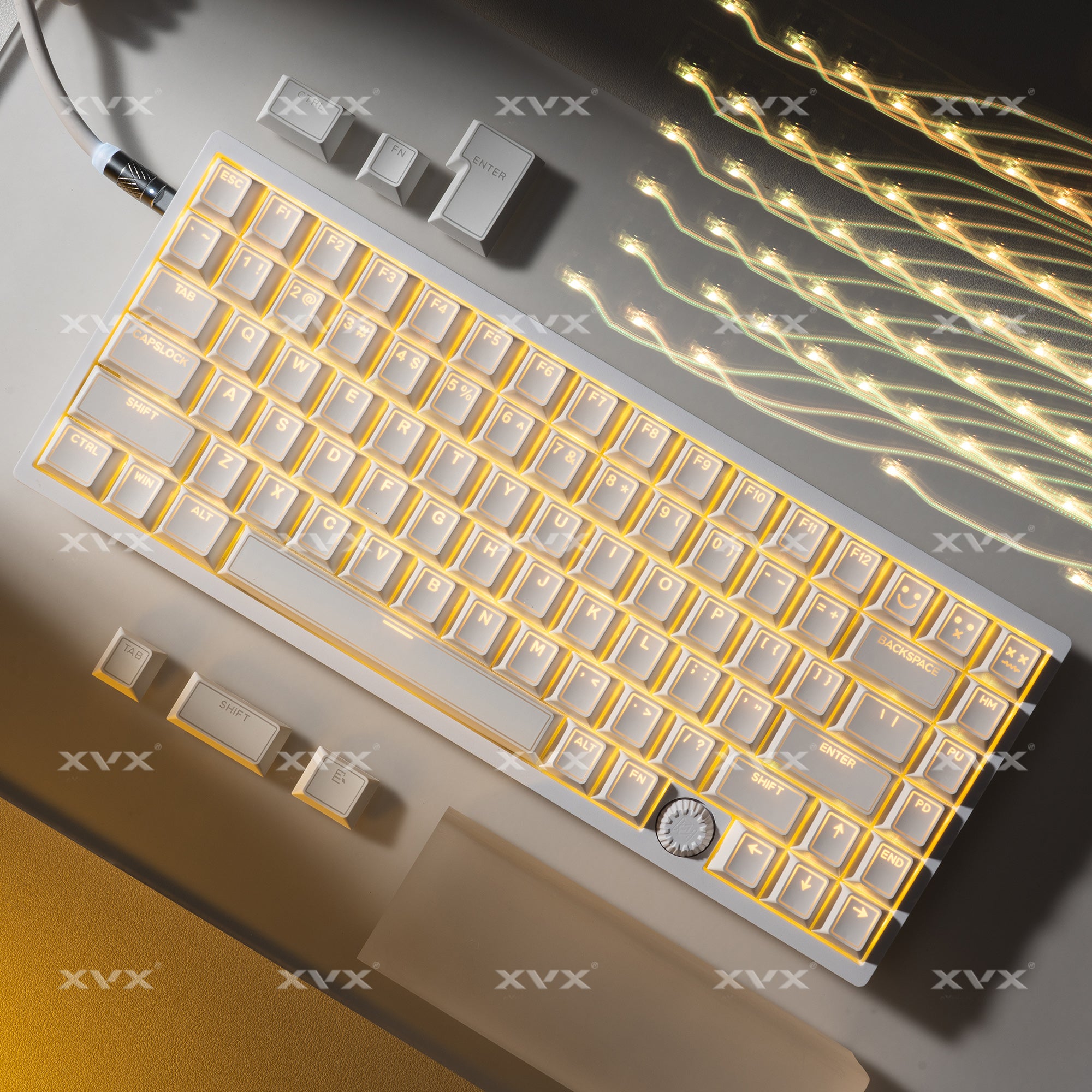 XVX PRISM Shine-Through Double shot Cherry Profile PBT Keycap Set