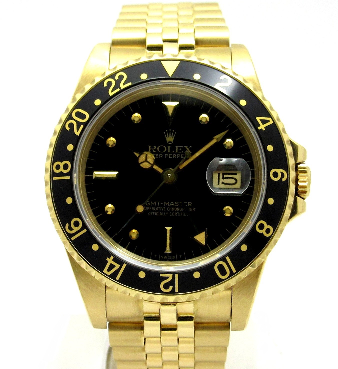 ロレックス（ROLEX） ”フジツボ GMTマスター Ref-16758 K18YG無垢