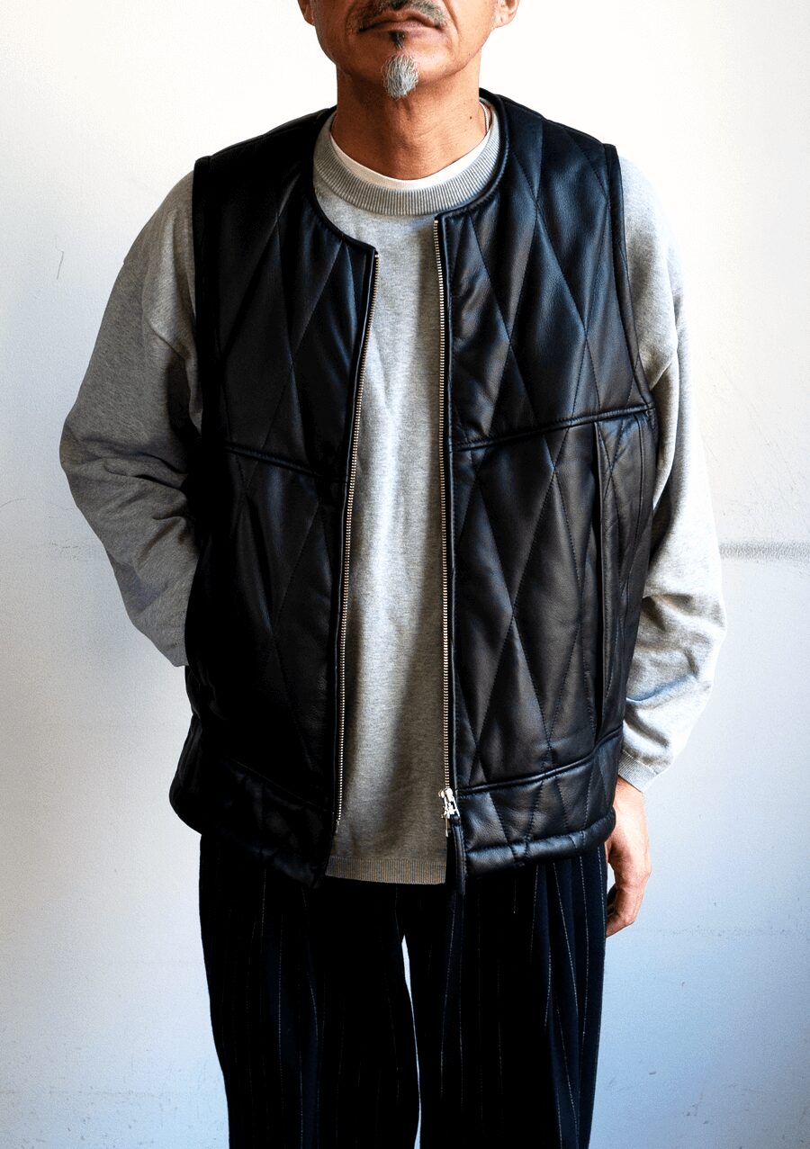 CCU SHEEP LEATHER QUILTED VEST | 大阪心斎橋のメンズ洋服のセレクト