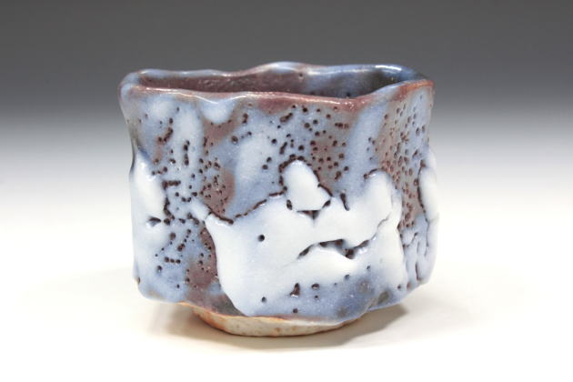 柳瀬美術店 / 林 正太郎「白群志野ぐい呑-3」共箱[HAYASHI Shotaro