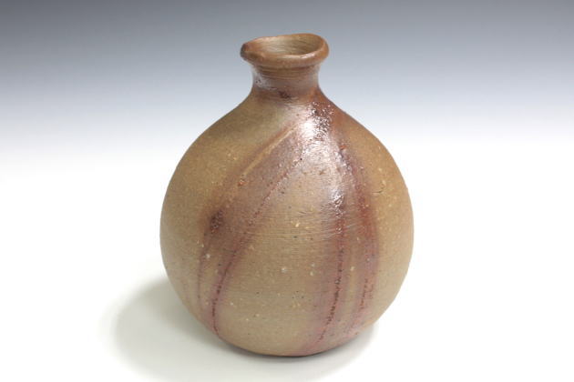 柳瀬美術店 / 藤原 建「備前小徳利」共箱[FUJIWARA Ken]Sake Flask