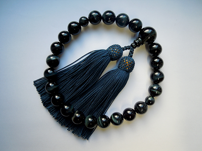 紺虎目石四分玉片手数珠二五房共仕立 お数珠の安田念珠店へ｜総本山