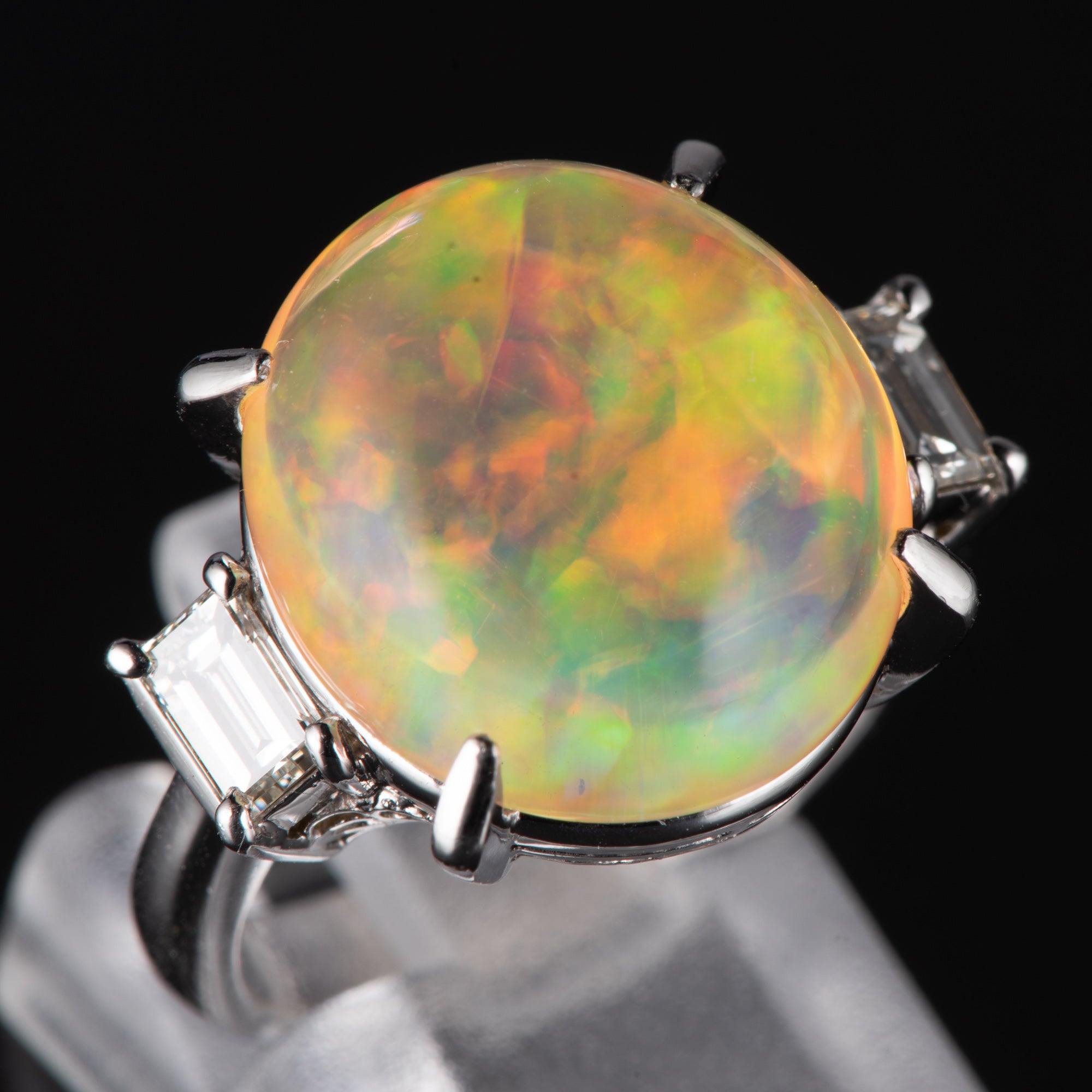 9ct メキシコオパールxダイヤモンドプラチナリング Pt900 – ZUISHO