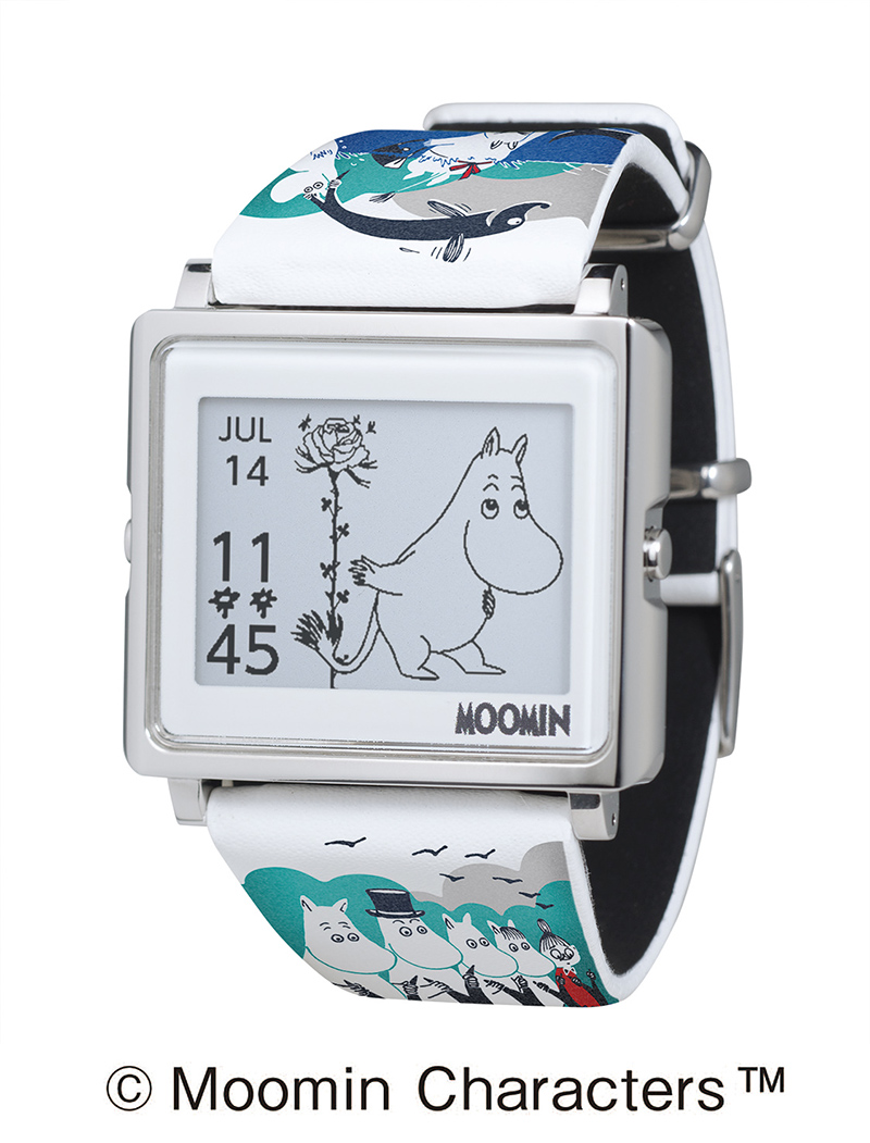 ムーミンやスヌーピーの限定モデル エプソンの電子ペーパー腕時計