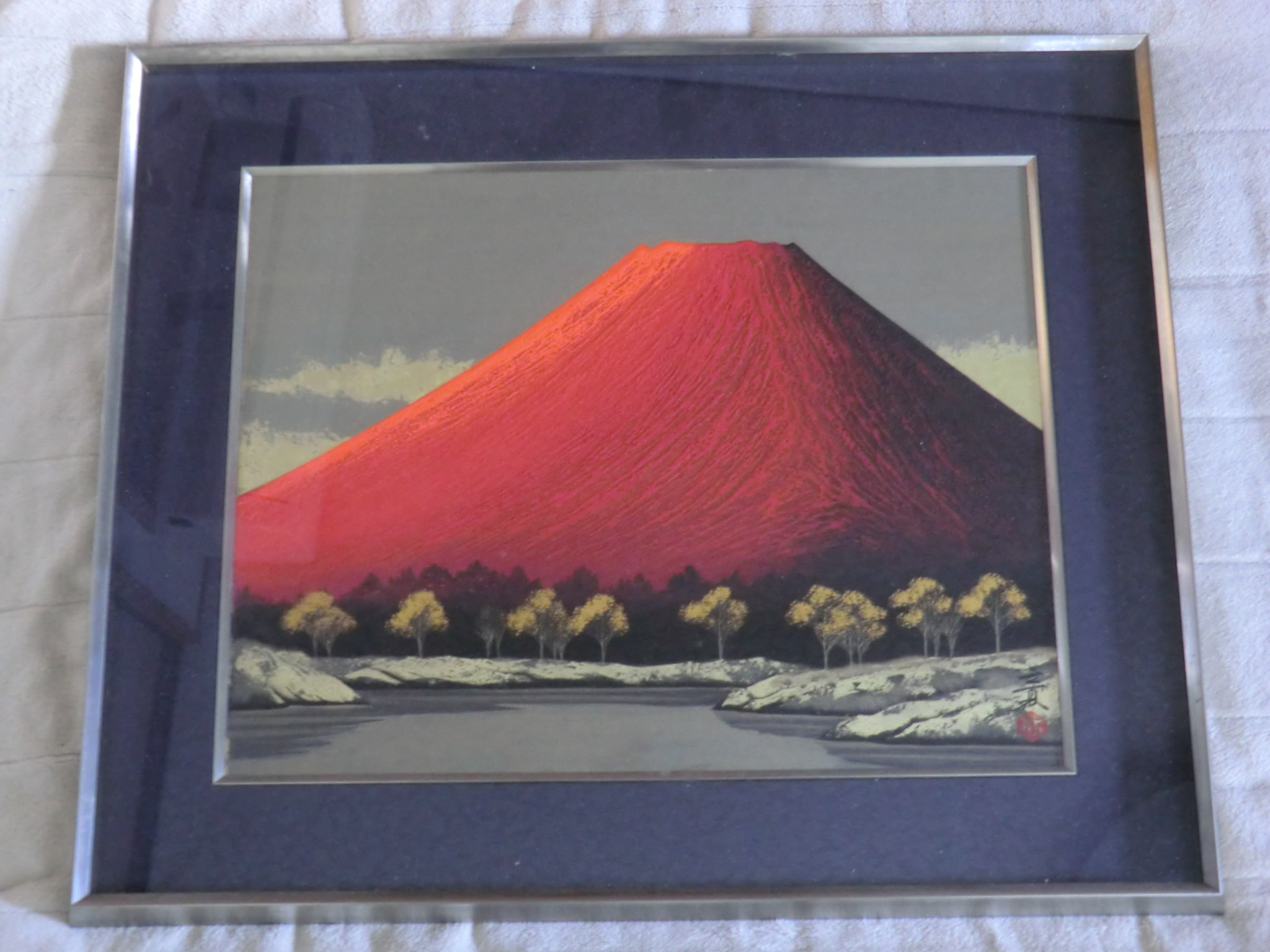 下川立夏 「赤富士」 水彩画 | 八事商事 | 絵画レンタル | 愛知県を