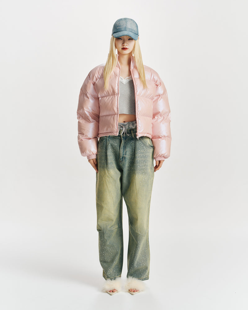 Glitter Short Puffer Jacket【9090 girl】 – YZ