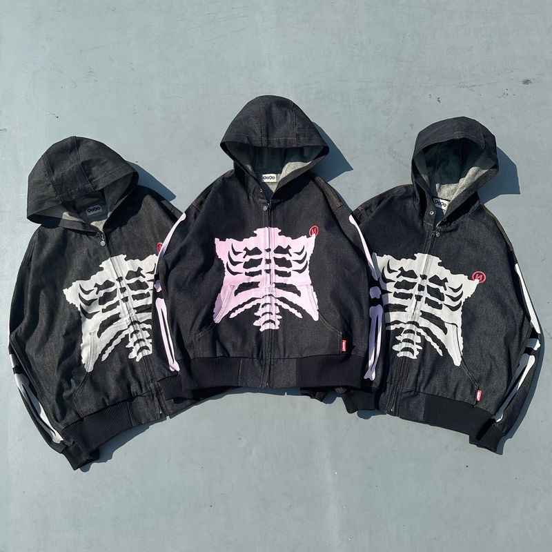 Bone Rigid Denim Zip Hoodie – YZ