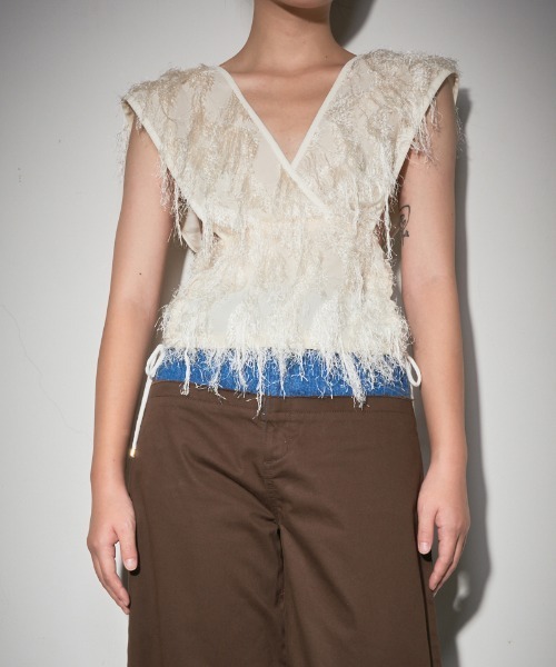 leinwande（ラインヴァンド） Fringe Jacquard Top レディース