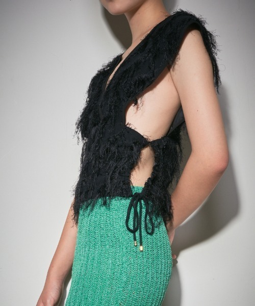 leinwande（ラインヴァンド） Fringe Jacquard Top レディース