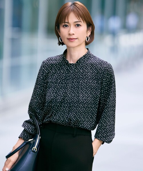 自由区（ジユウク） ブラウス シャツ ライトサテン ブラウス