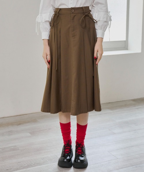 スカート 2way ribbon belt skirt/ウエストリボンタックスカート