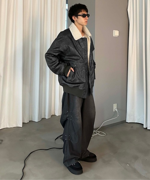 ブルゾン アウター 裏ボア合皮ブルゾン メンズ レディース : ZOZOTOWN