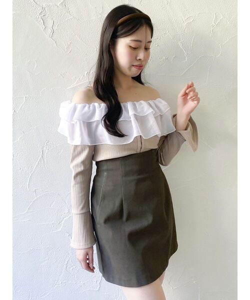 dazzlin（ダズリン） tシャツ ショルダーフリルカットトップス