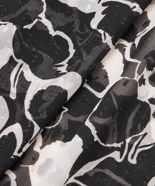 ANAYI（アナイ） ブラウス シャツ モノトーンフラワープリントボート