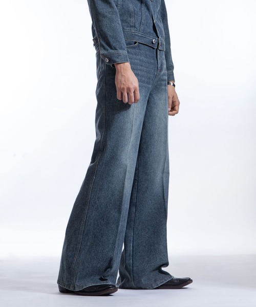 ZIP FIVE -White Line- ジーンズ 「White Line」 ワイドレッグ