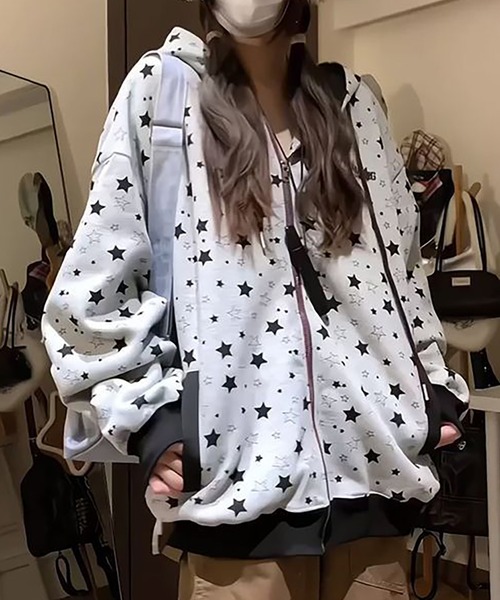 Girly Doll（ガーリードール） パーカー 星柄ジップアップパーカー