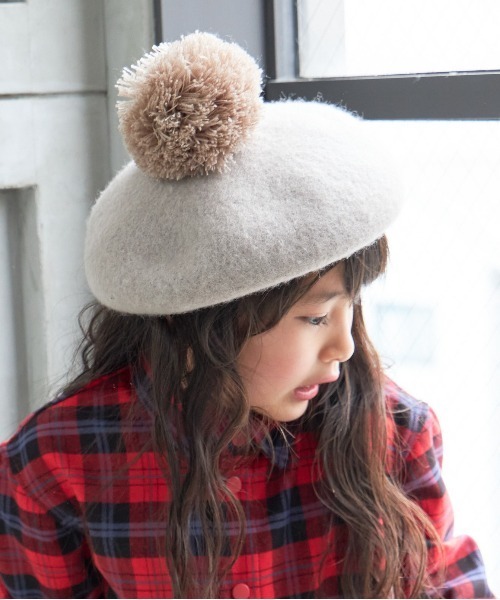 MAKE YOUR DAY（メイクユアデイ） 帽子 ベレー帽 梵天付きベレー帽