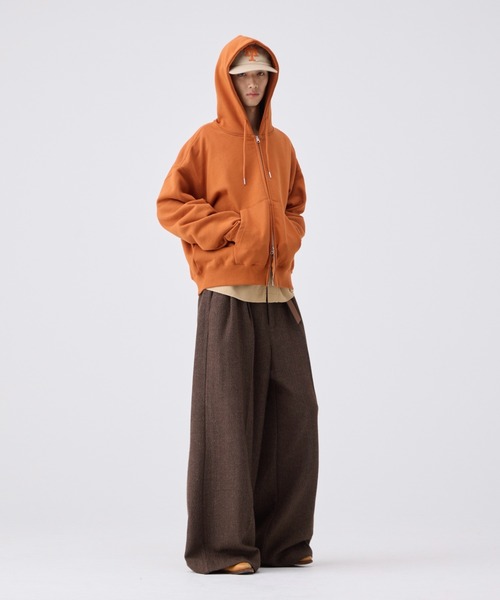 soerte パーカー Heavy weight double zip-up hoodie /ヘビーウェイト