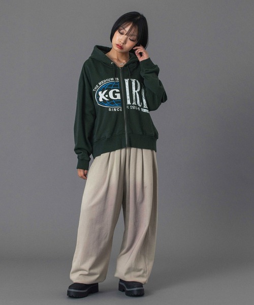 X-girl（エックスガール） パーカー PANELED GRAPHIC ZIP UP SWEAT