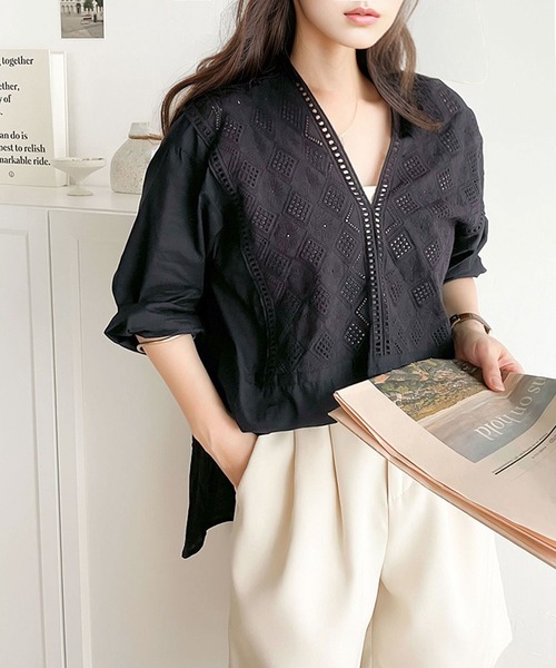 classicalelf（クラシカルエルフ） ブラウス シャツ レトロな刺繍が