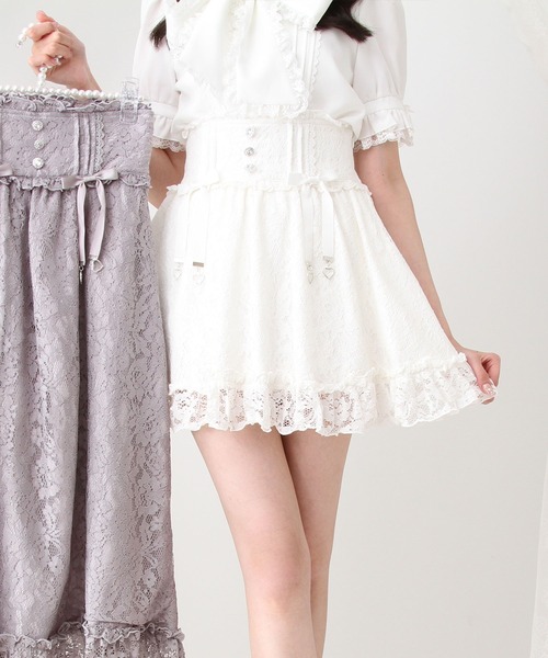 DearMyLove スカート 選べる丈レースフリルリボンスカート : ZOZOTOWN