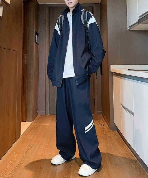 link lot パジャマ 「セットアップ」ナイロンラインスタンドブルゾン＋
