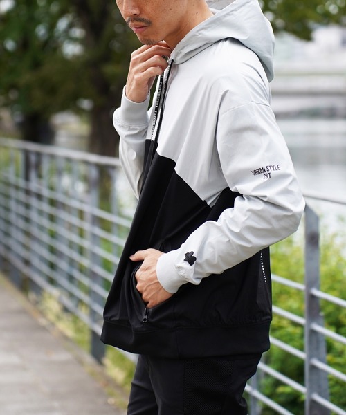 パーカー (RM)「LUXE/R GOLF」ストレッチ ブロード バイカラー フード