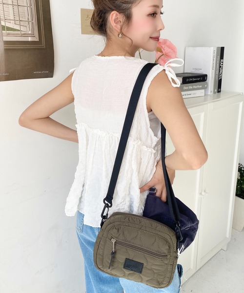 moment+ ウエストポーチ ウエストバッグ フロントポケットキルティング