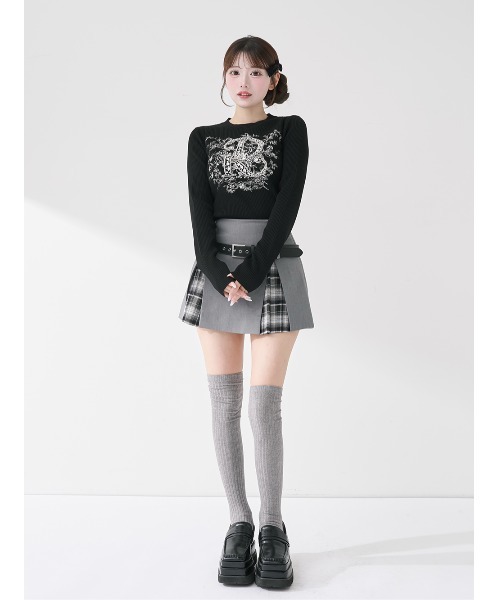 Darich（ダーリッチ） ニット セーター DRビジューフラワーリブニット