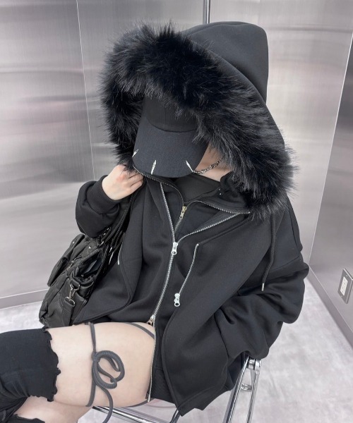 パーカー 「nmtc+」fur zip up hoodie / 「エヌエムティーシープラス