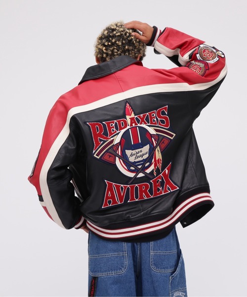 AVIREX（アヴィレックス） スタジャン VARSITY JACKET RED AXES / バー