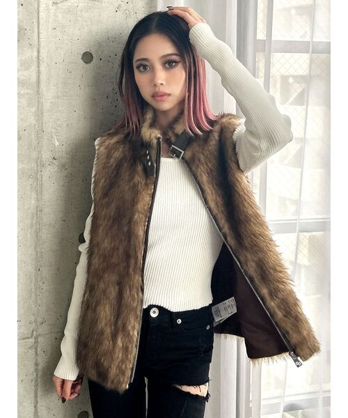 GYDA（ジェイダ） ベスト ジレ GGスライダーエコファーベスト