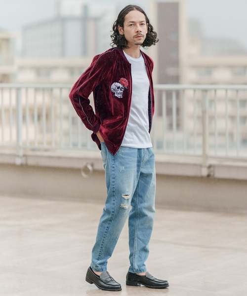 CAMBIO（カンビオ） スカジャン mj8773-ベロアスカジャン（スカル