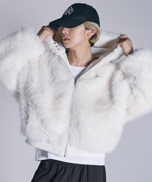 コート ジャケット ファーリバーシブルフードジャケット「UNISEX