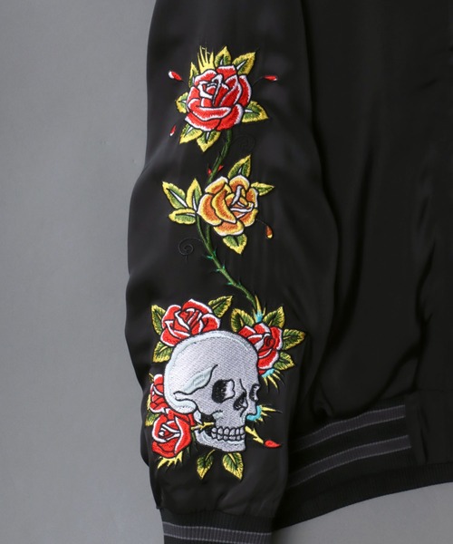 Ed Hardy（エド・ハーディー） スカジャン ワンポイント刺繍 袖刺繍