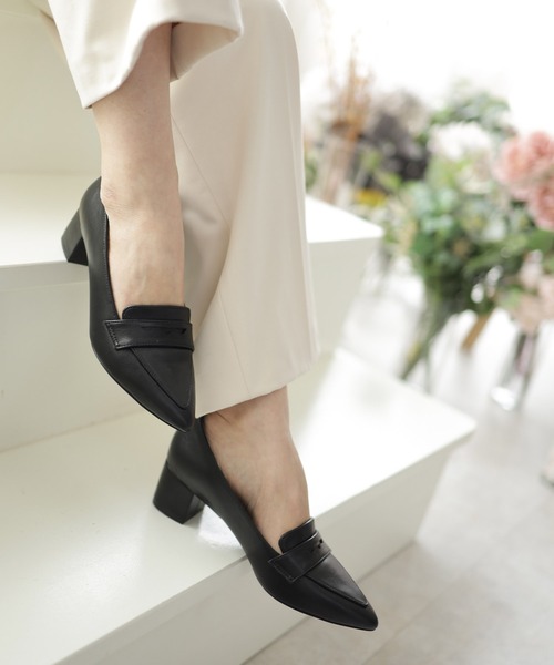 SESTO（セスト） パンプス チャンキーヒールポインテッドトゥ