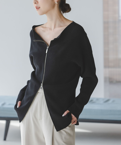NOBLE（ノーブル） ニット セーター 「WEB限定追加」フロントジップ