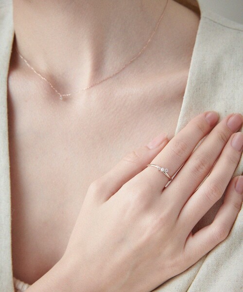 ete（エテ） 指輪 リング 「レイヤード」 K10MPG ローズクォーツ