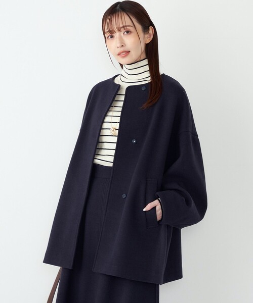 SHIPS Colors（シップスカラーズ） ノーカラーコート コート SHIPS