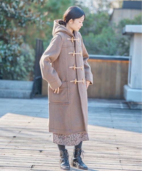 ダッフルコート コート W/Peメルトン ダッフルコート レディース