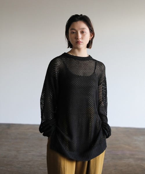 select MOCA（セレクトモカ） ニット セーター クルーネック透かし編み