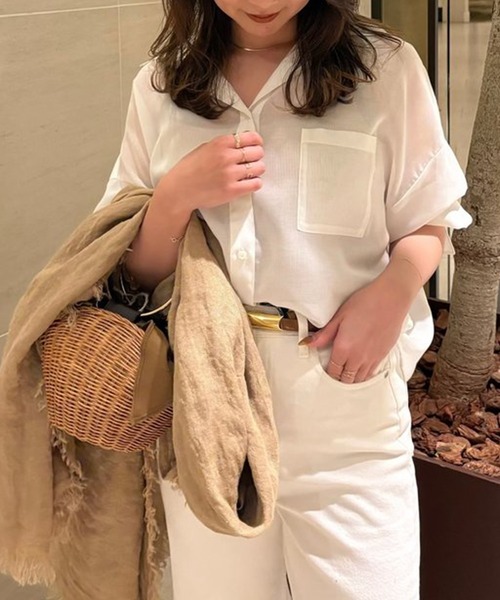 anuans（アニュアンス） ブラウス シャツ ミニマルシアーオーバー