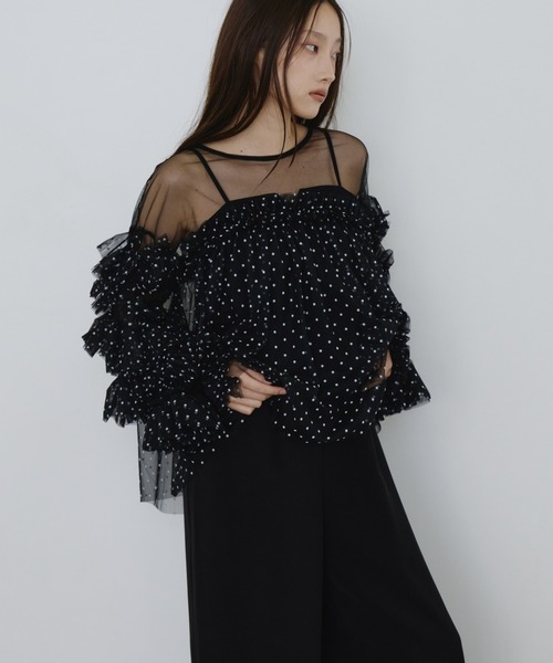ANDRESD ドレス デコラティブチュールトップス / decorative tulle