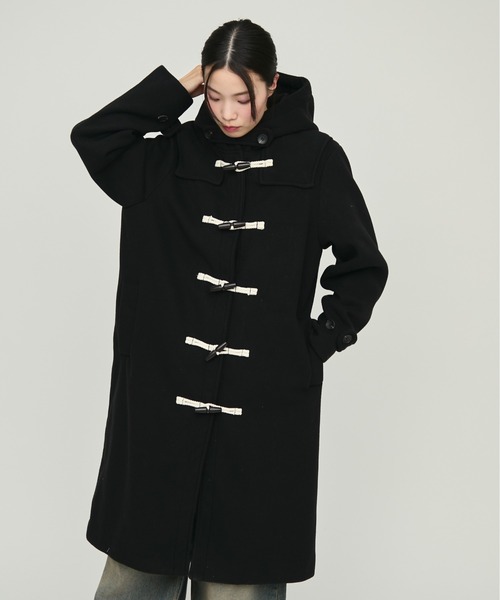 NUJOH ダッフルコート コート Monotone Double Fabric Hood Duffle