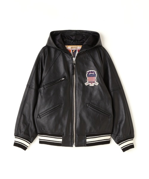 AVIREX（アヴィレックス） スタジャン SIGNATURE HOODED LEATHER