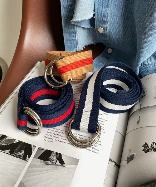 DouDou（ドゥドゥ） ベルト 「新色追加」ラインダブルリングベルト