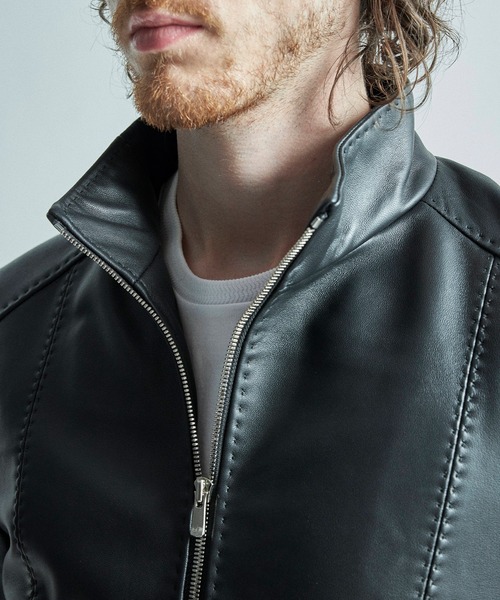 MEN'S BIGI（メンズビギ） 革ジャン ライダース スタンドカラー